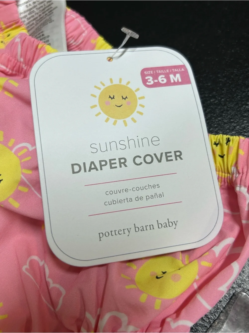 4 Pottery Barn Baby Diaper Covers 3-6 Month Bumble Bee Seahorse Sun Gingham NWT